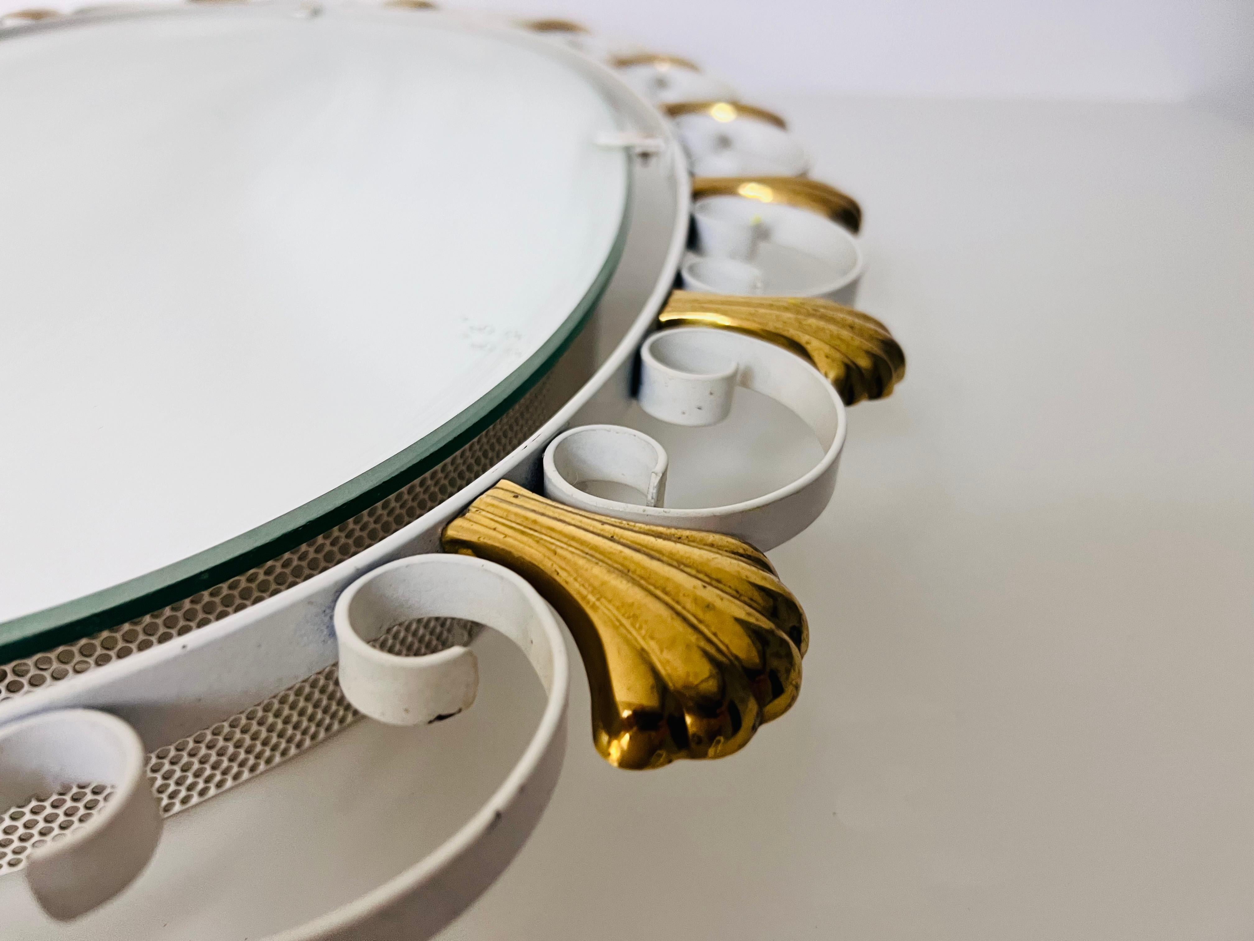 Oval Midcentury Metal Illuminated Mirror by Hillebrand, Germany, 1950s For Sale 5