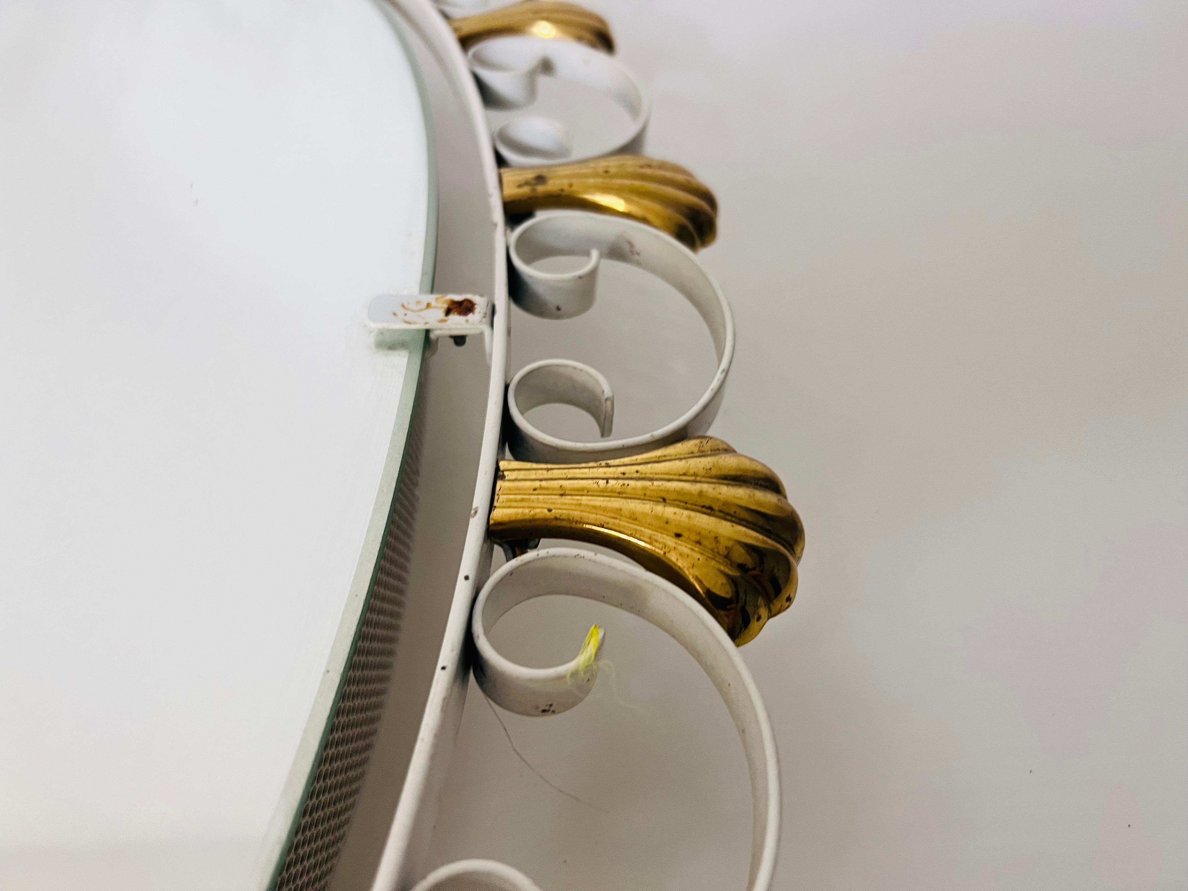 Oval Midcentury Metal Illuminated Mirror by Hillebrand, Germany, 1950s For Sale 6