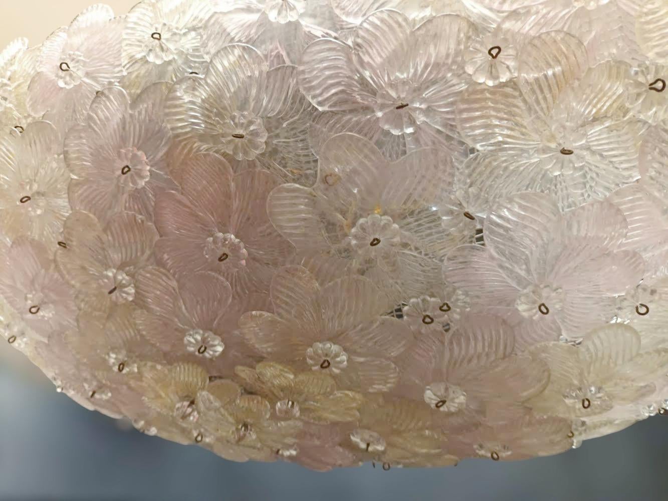 Murano Glass Oval Millefiori Flush Mount by Barovier e Toso For Sale