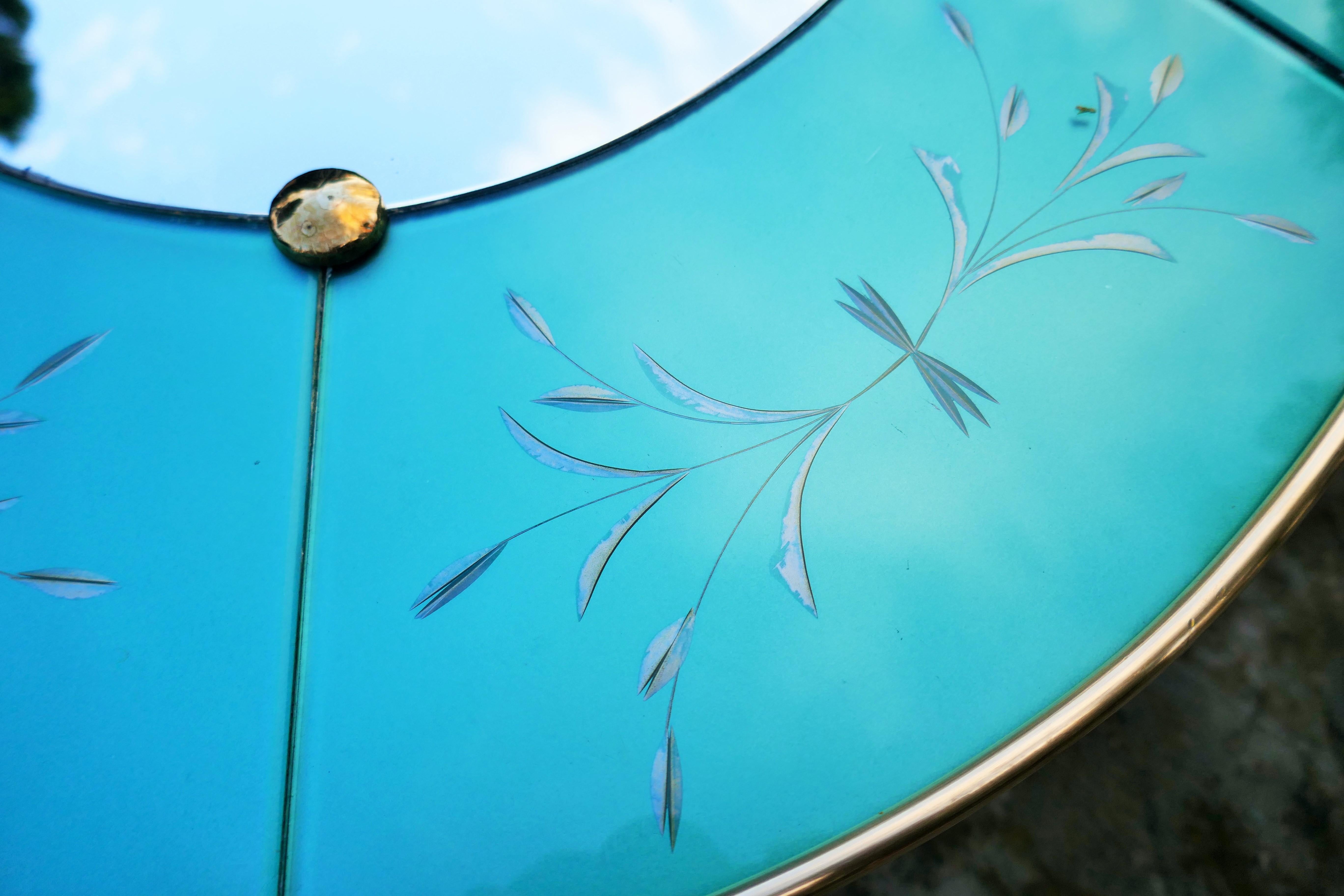 Oval mirror attributed to Luigi Brusotti or Fontana Arte For Sale 2