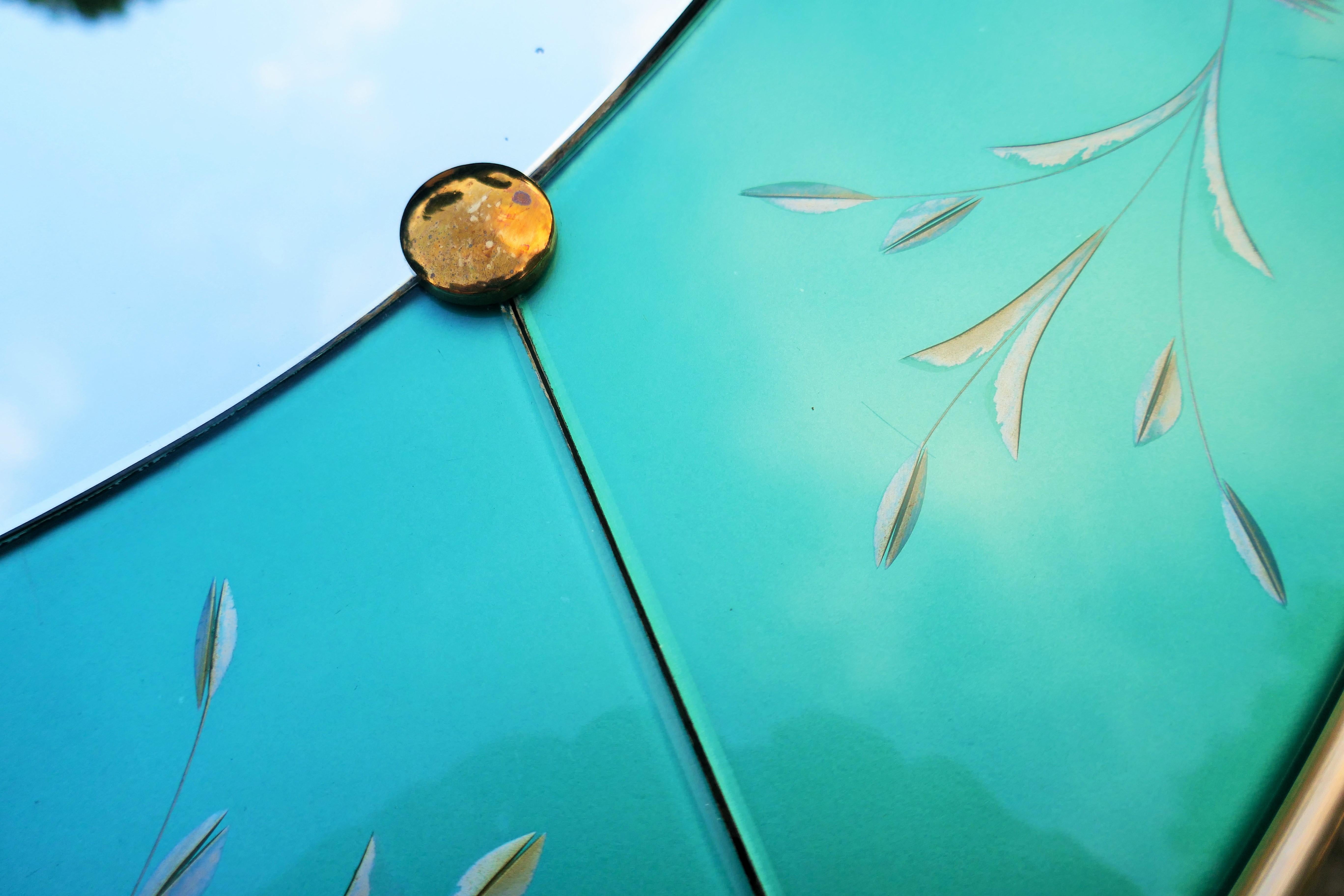Oval mirror attributed to Luigi Brusotti or Fontana Arte For Sale 3