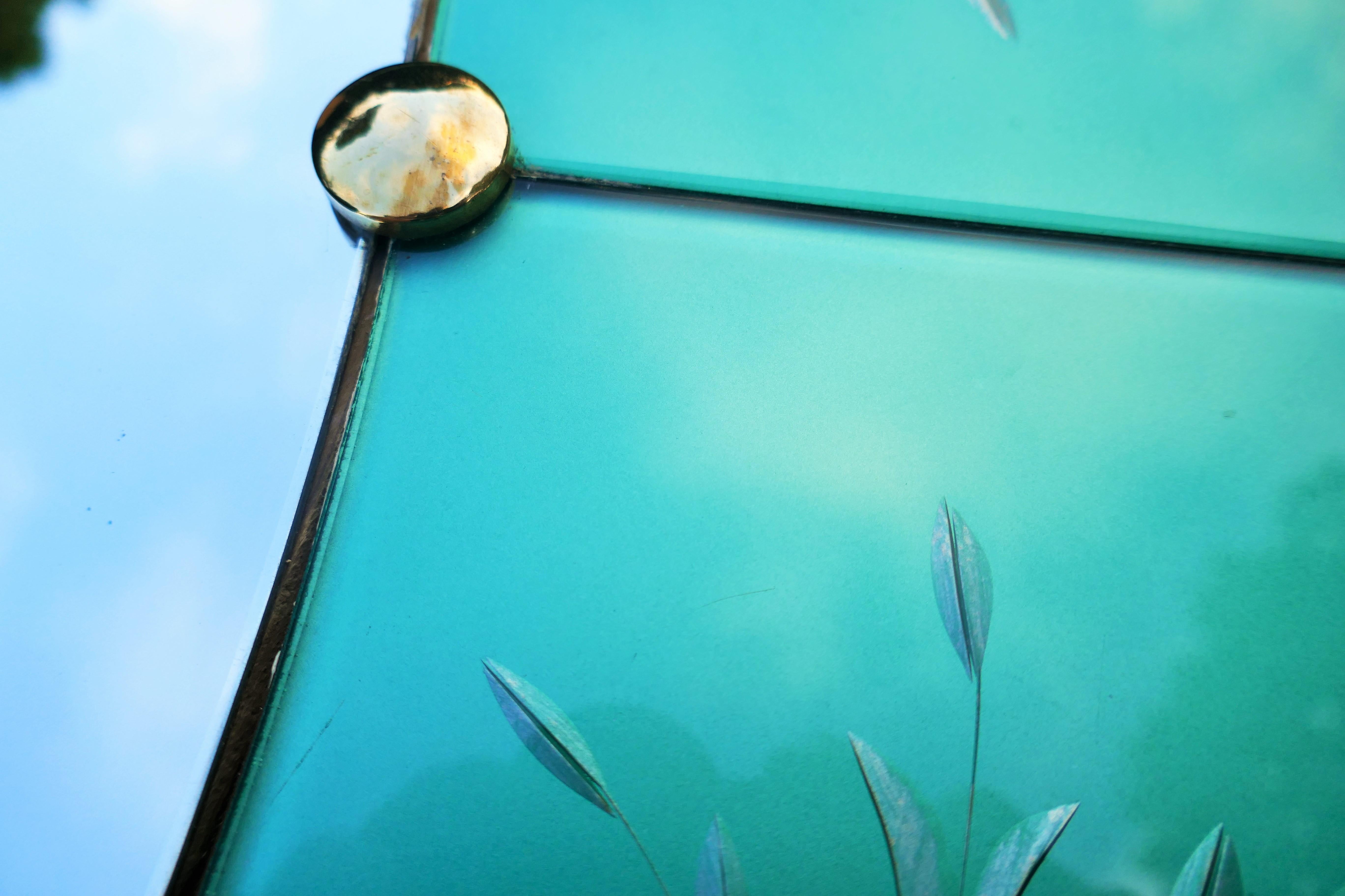Oval mirror attributed to Luigi Brusotti or Fontana Arte For Sale 4