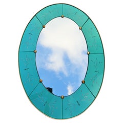 Oval mirror attributed to Luigi Brusotti or Fontana Arte