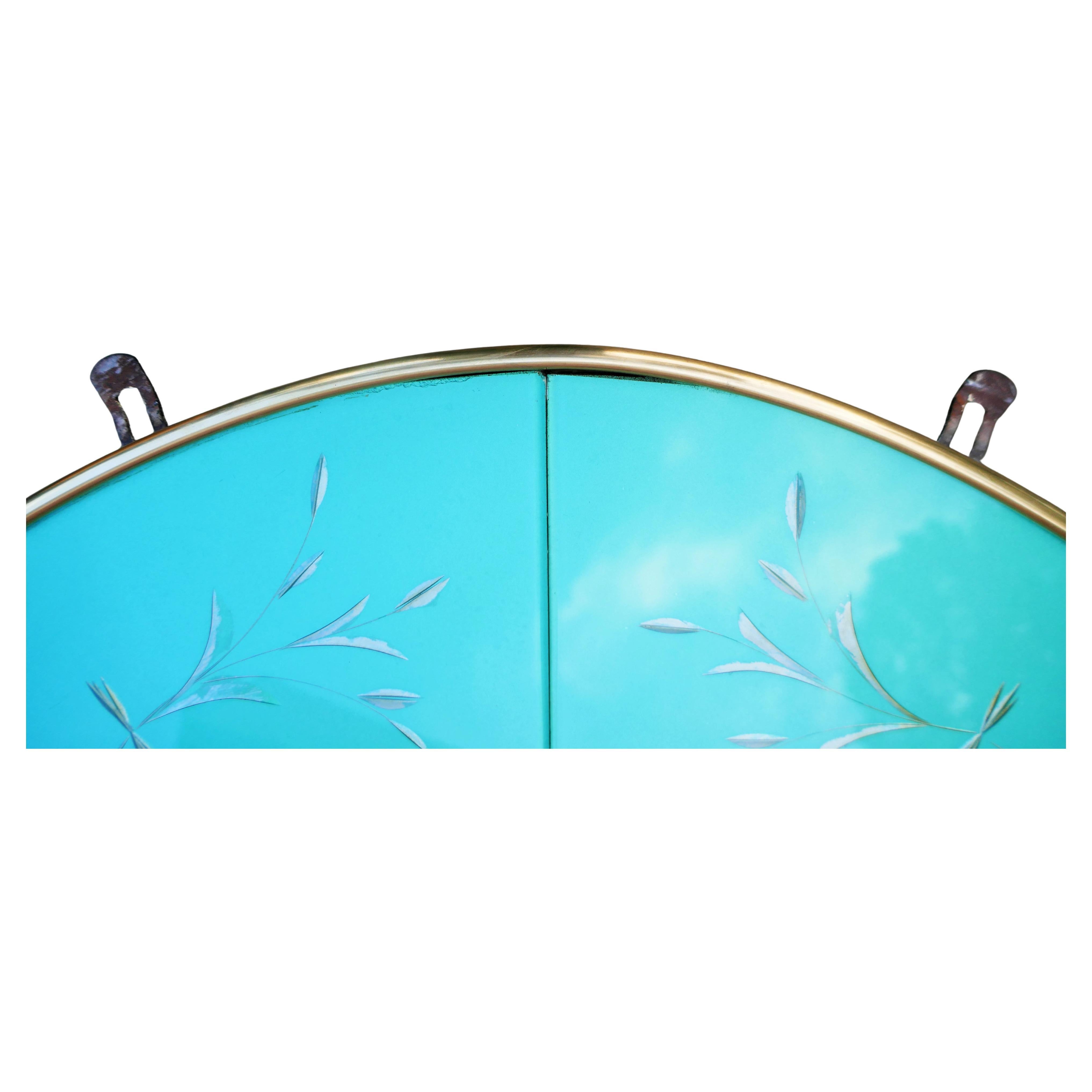 Italian Oval mirror attributed to Luigi Brusotti or Fontana Arte For Sale