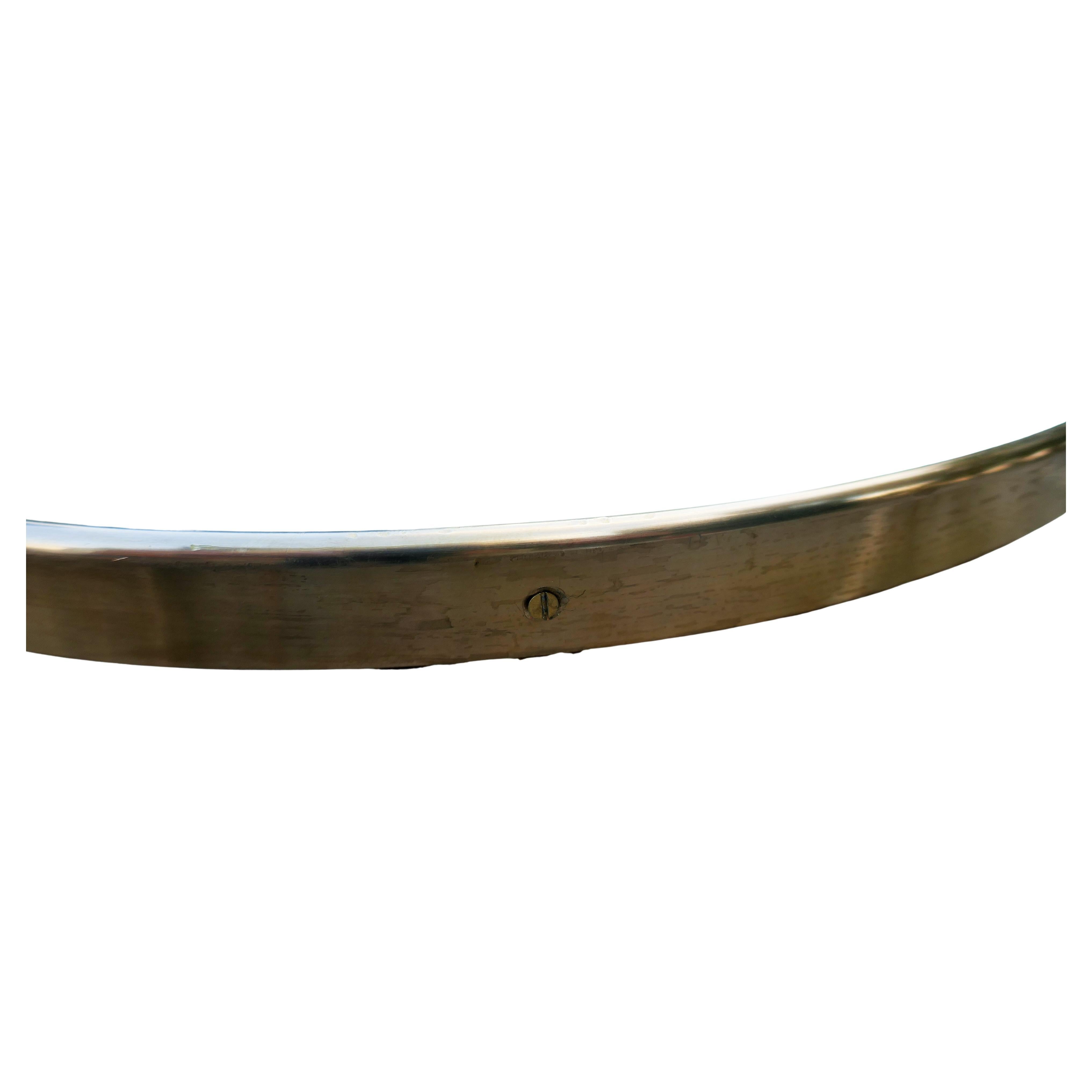 Mirror Oval mirror attributed to Luigi Brusotti or Fontana Arte For Sale