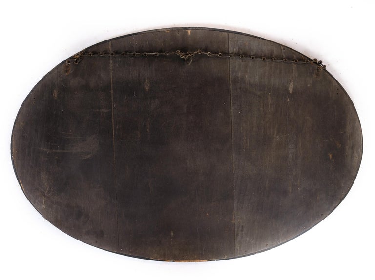 Oval Mirror, Dark Wood, 1920 For Sale at 1stDibs