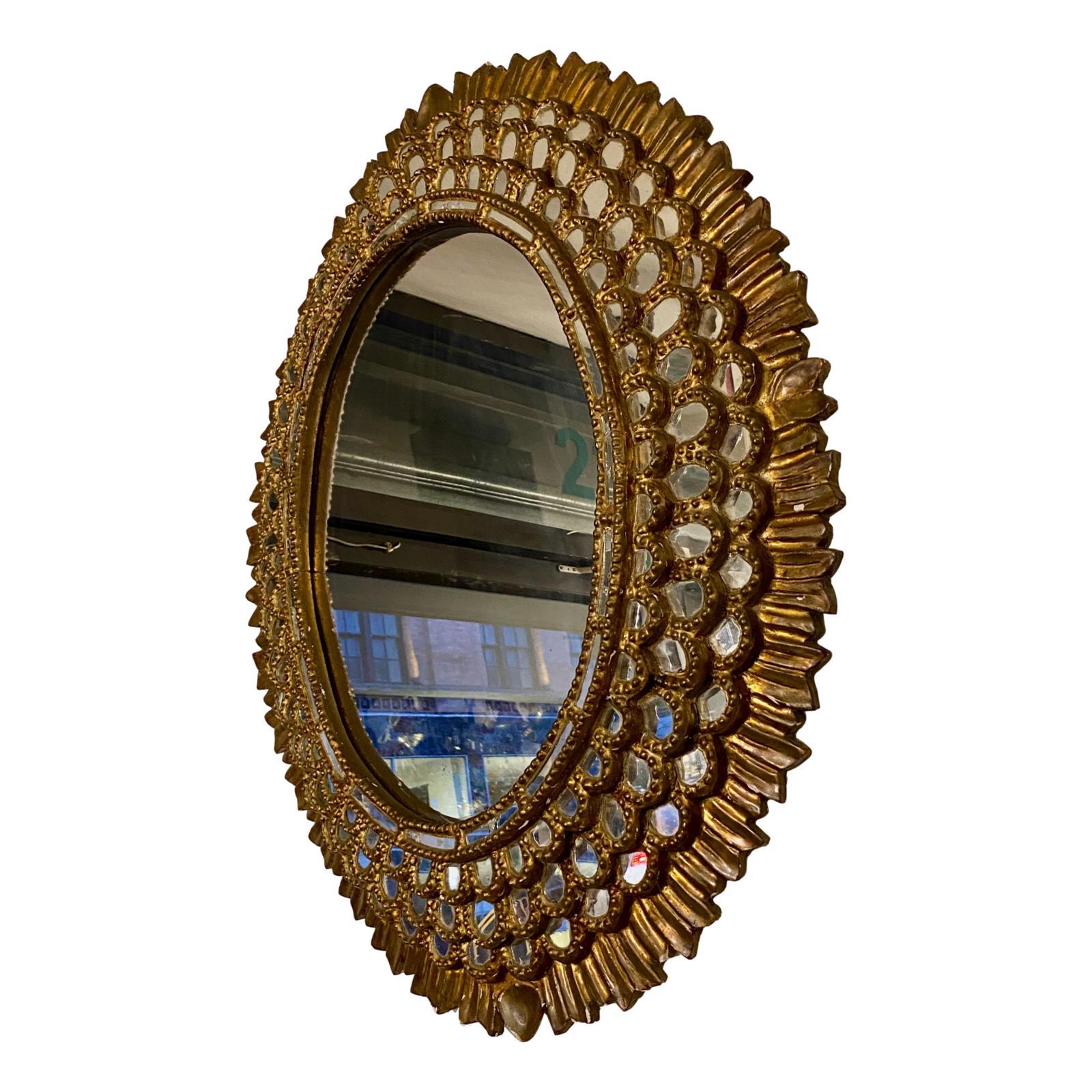 Espagnol Grand miroir espagnol ovale en vente