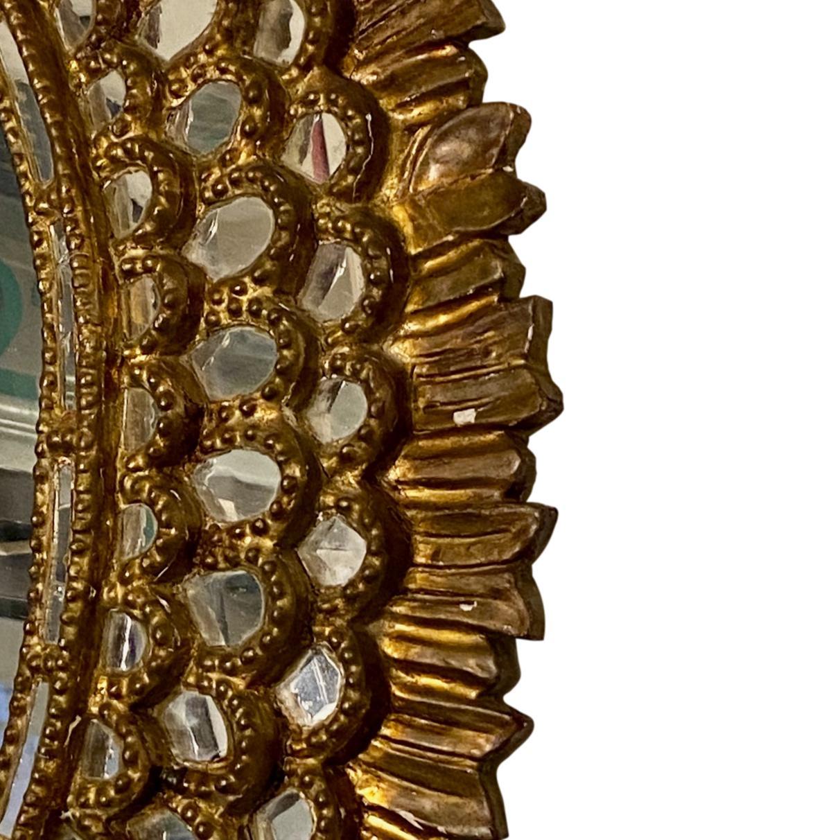 Gilt Large Oval Spanish Mirror For Sale
