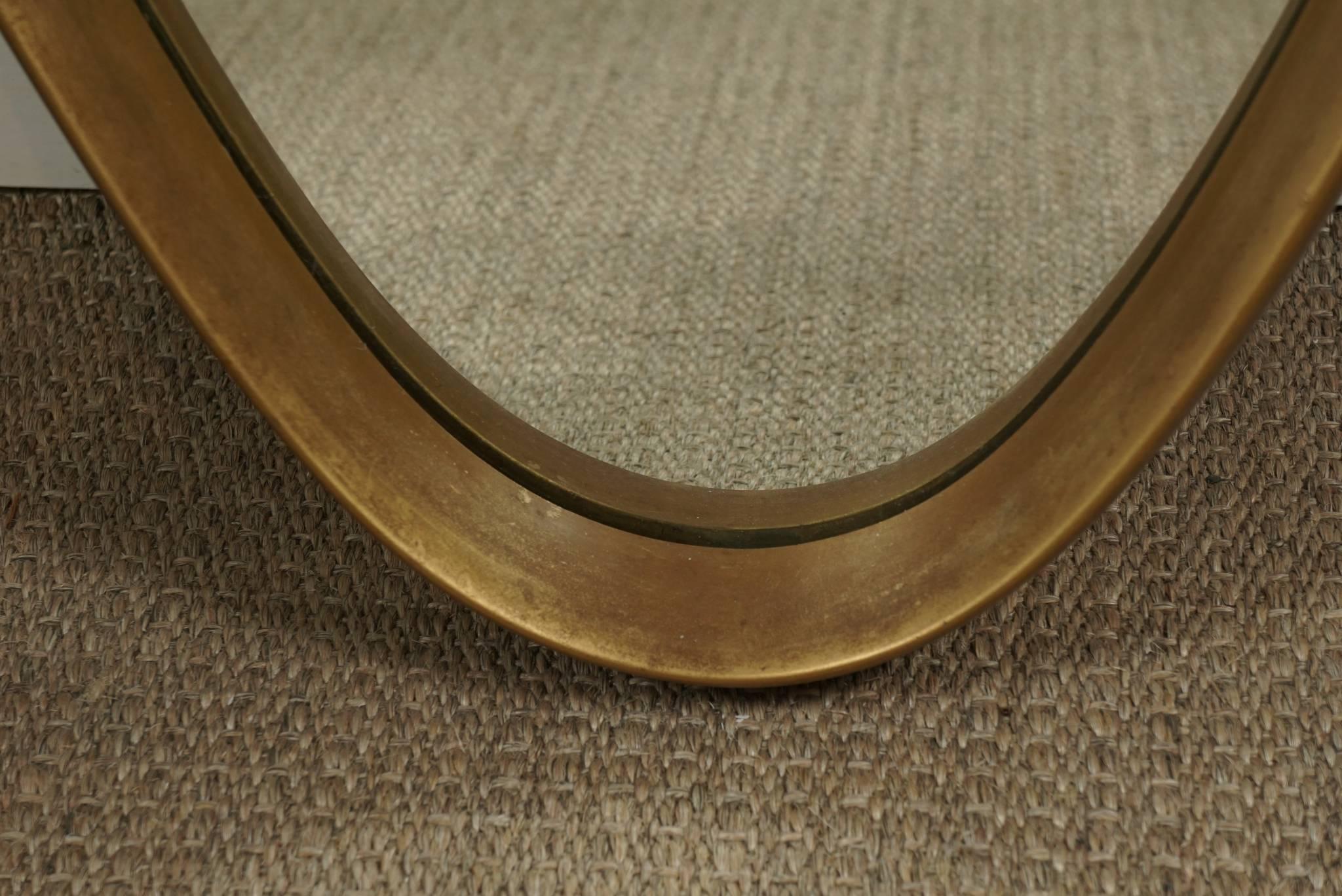 American Oval Mirror in Gold For Sale