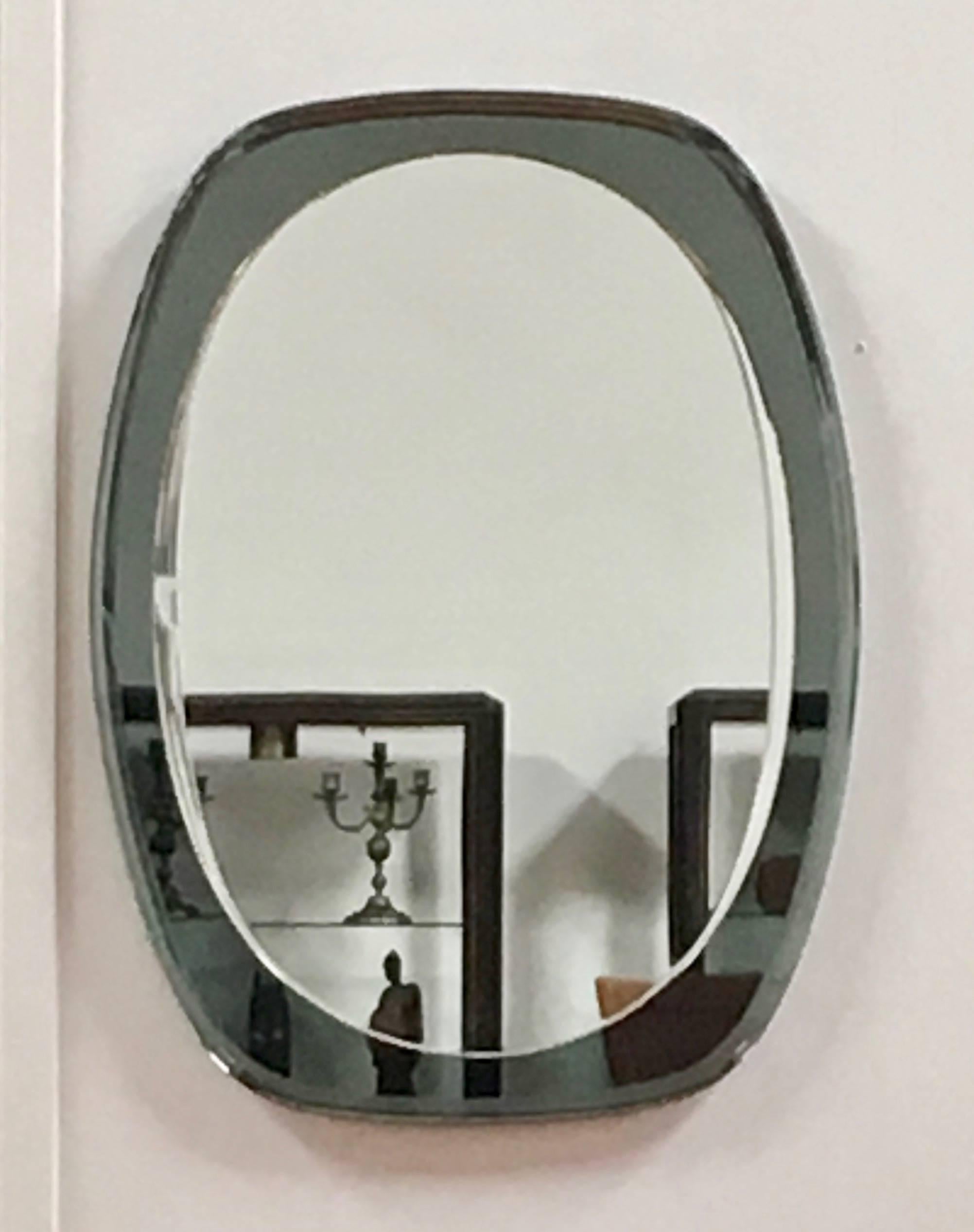 Oval Mirror in the Style of Fontana Arte, Italy, 1970s 2