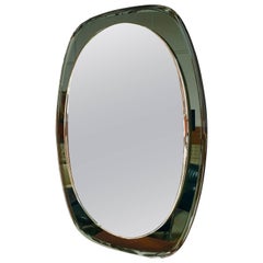 Oval Mirror in the Style of Fontana Arte, Italy, 1970s