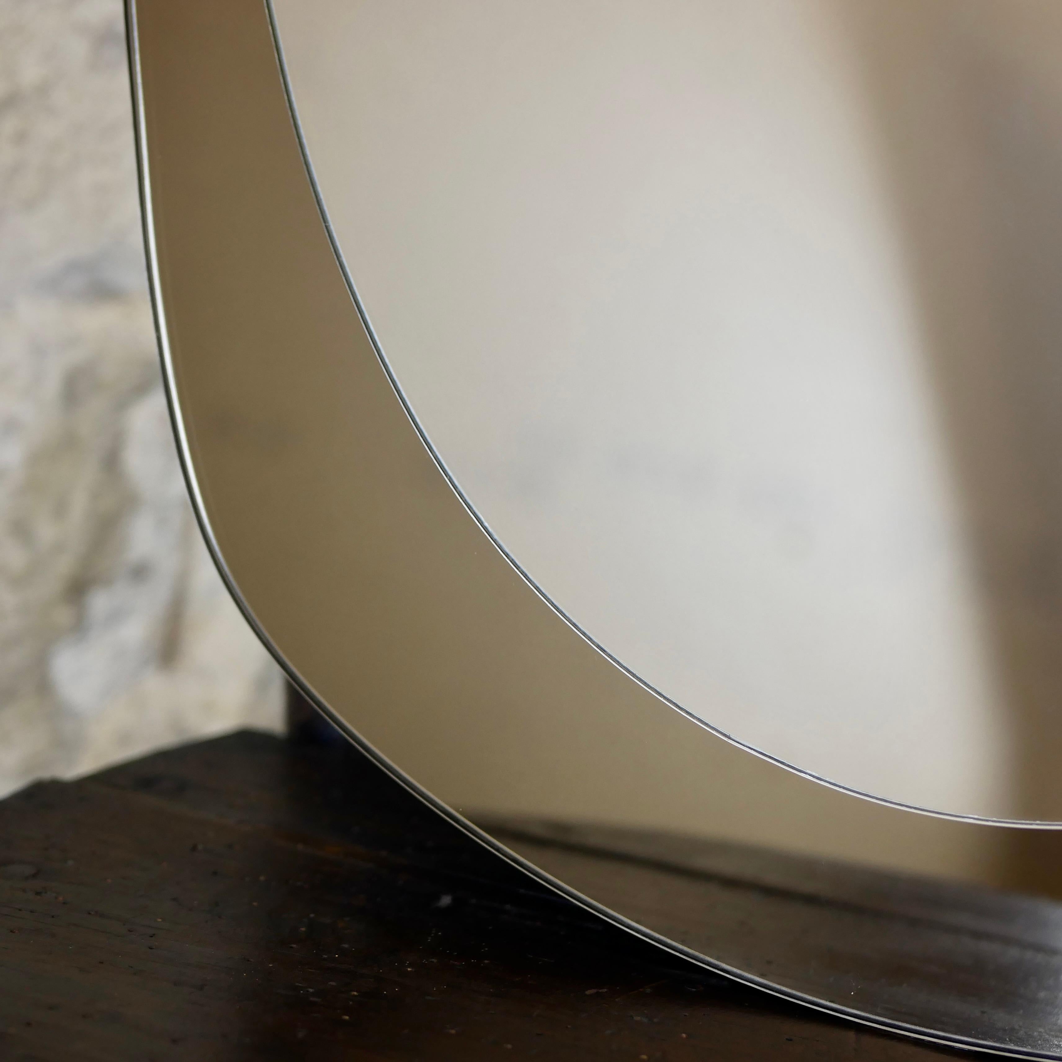 Late 20th Century Oval mirror in the style of Fontana Arte, Italy, 1980s