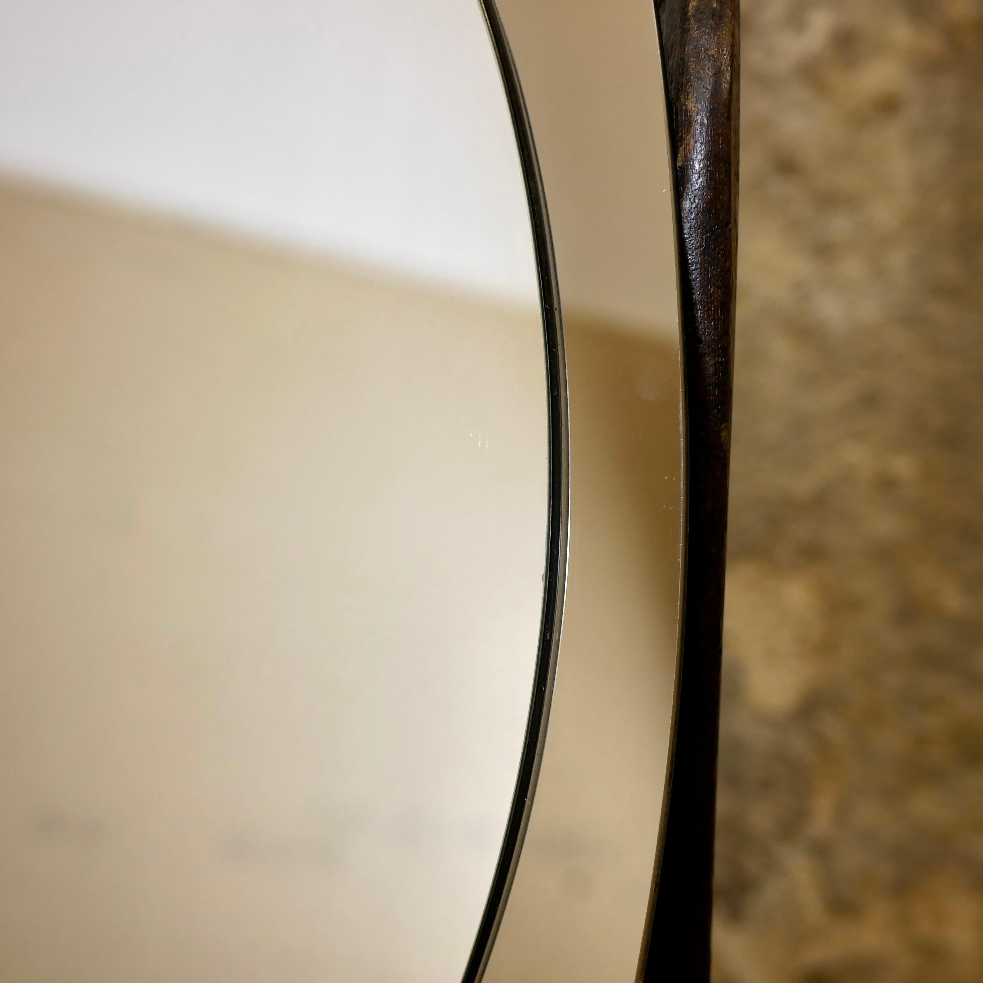 Oval mirror in the style of Fontana Arte, Italy, 1980s 1