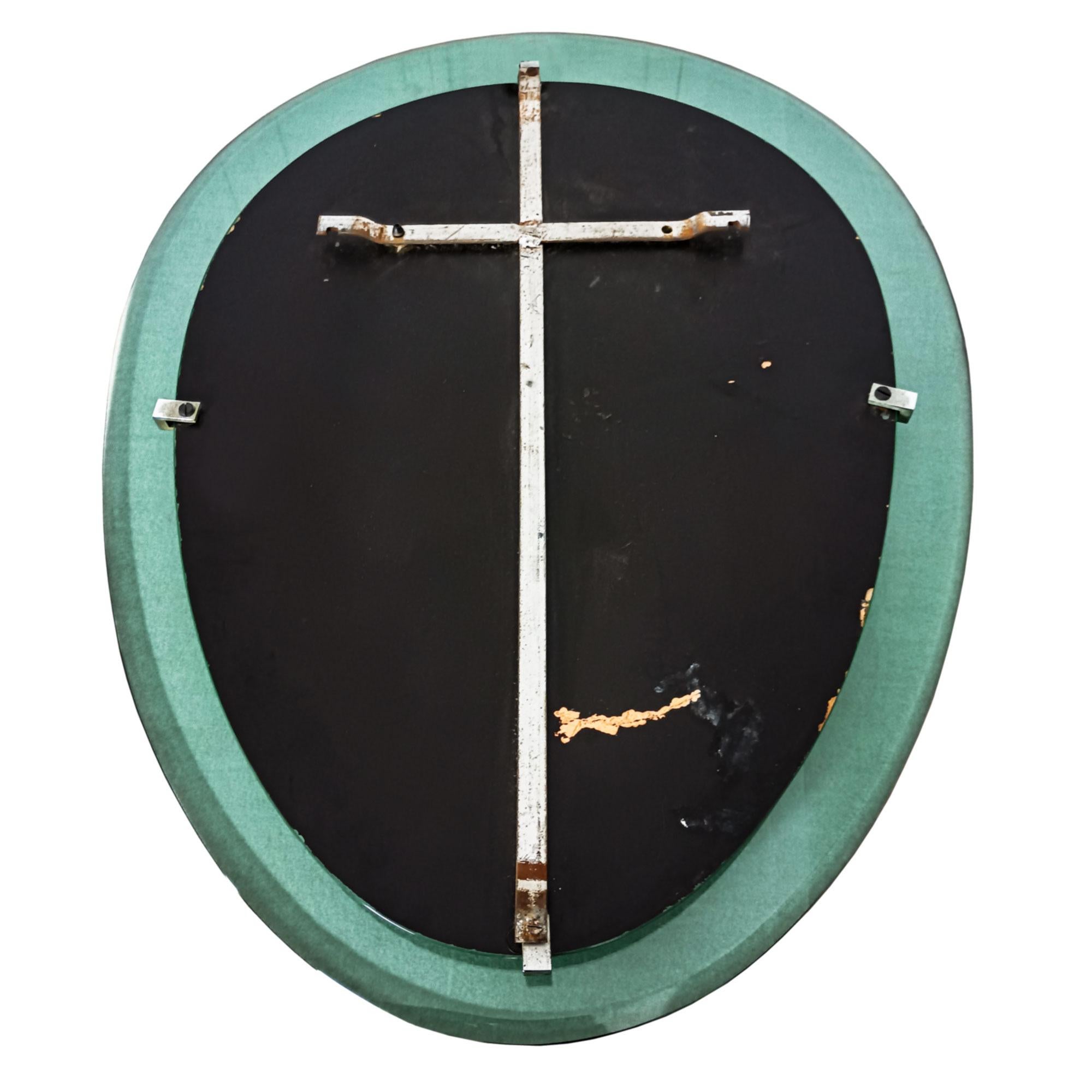 Métal Miroir ovale - Italie 1950 en vente