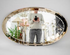 Oval mirror italy around 1960s