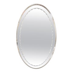 Oval mirror italy around 1960s