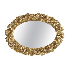 Oval Mirror with Gold Leaf