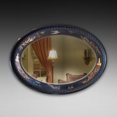 Oval Mirror with Japanned Decoration