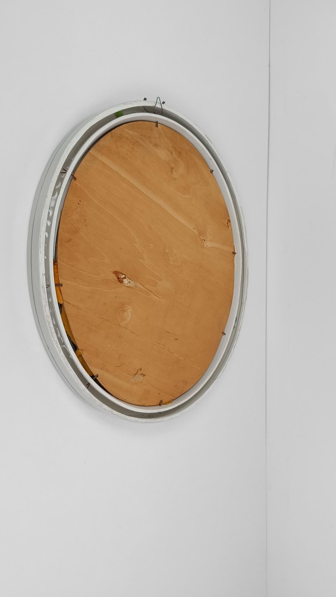 Specchio ovale con decorazione Regency nello stile di P. Fornasetti, Italia anni '50 in vendita 3