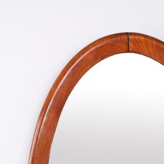 Oval Mirror with Walnut Frame from the 1940s