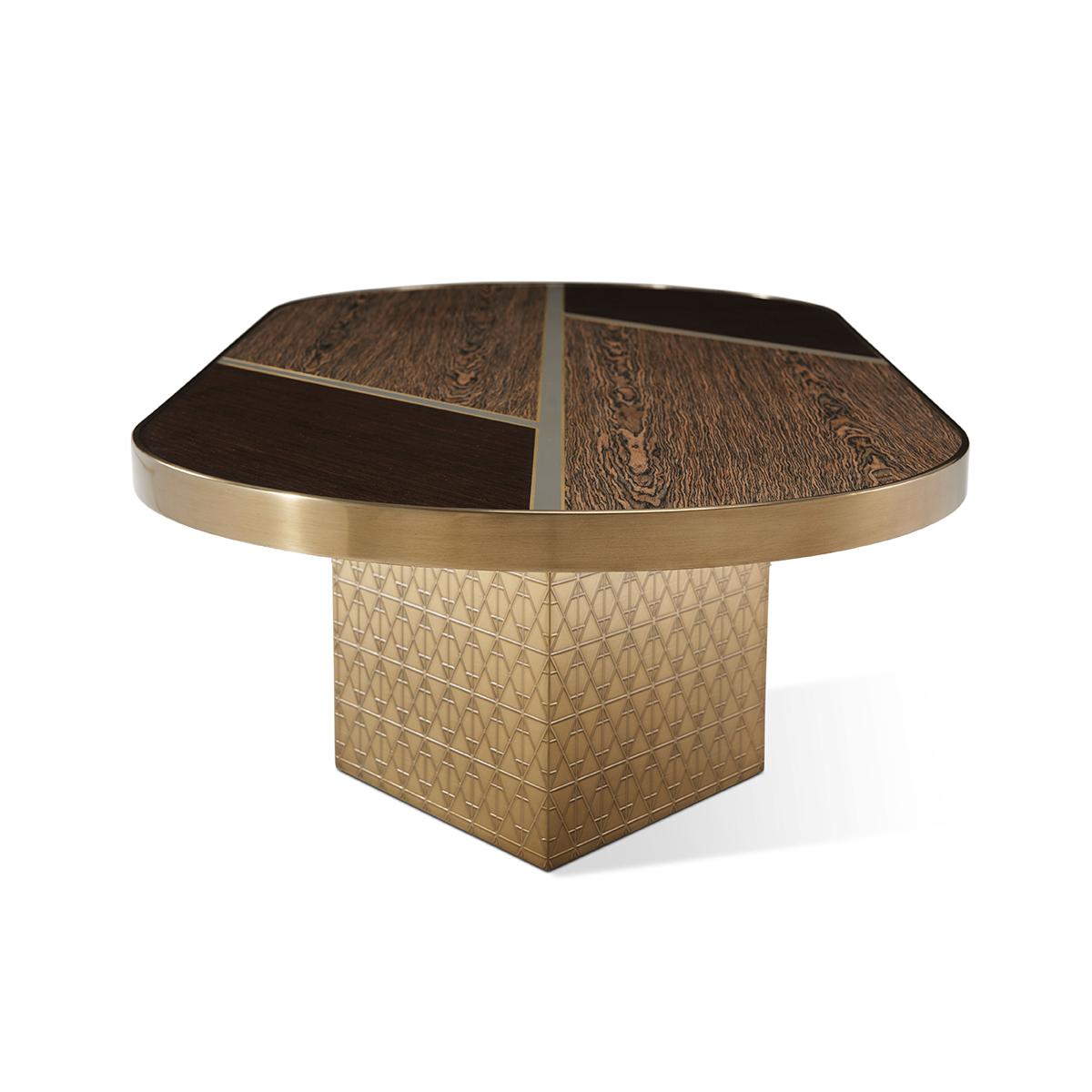 Contemporary Oval Mod Cocktail Table For Sale