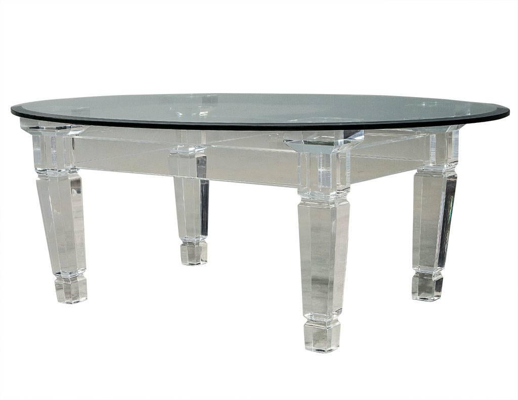 oval acrylic coffee table