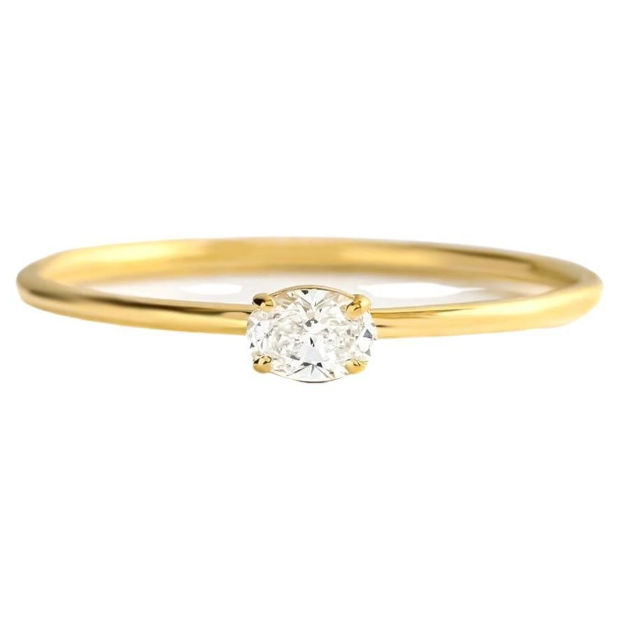 Oval moissanite 14k gold ring