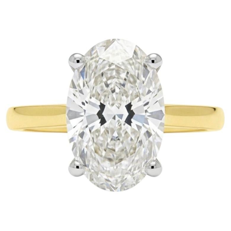 Anillo de compromiso de moissanita ovalada para mujer. Anillos de compromiso de plata de ley 925.
