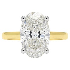 Anillo de compromiso de moissanita ovalada para mujer. Anillos de compromiso de plata de ley 925.