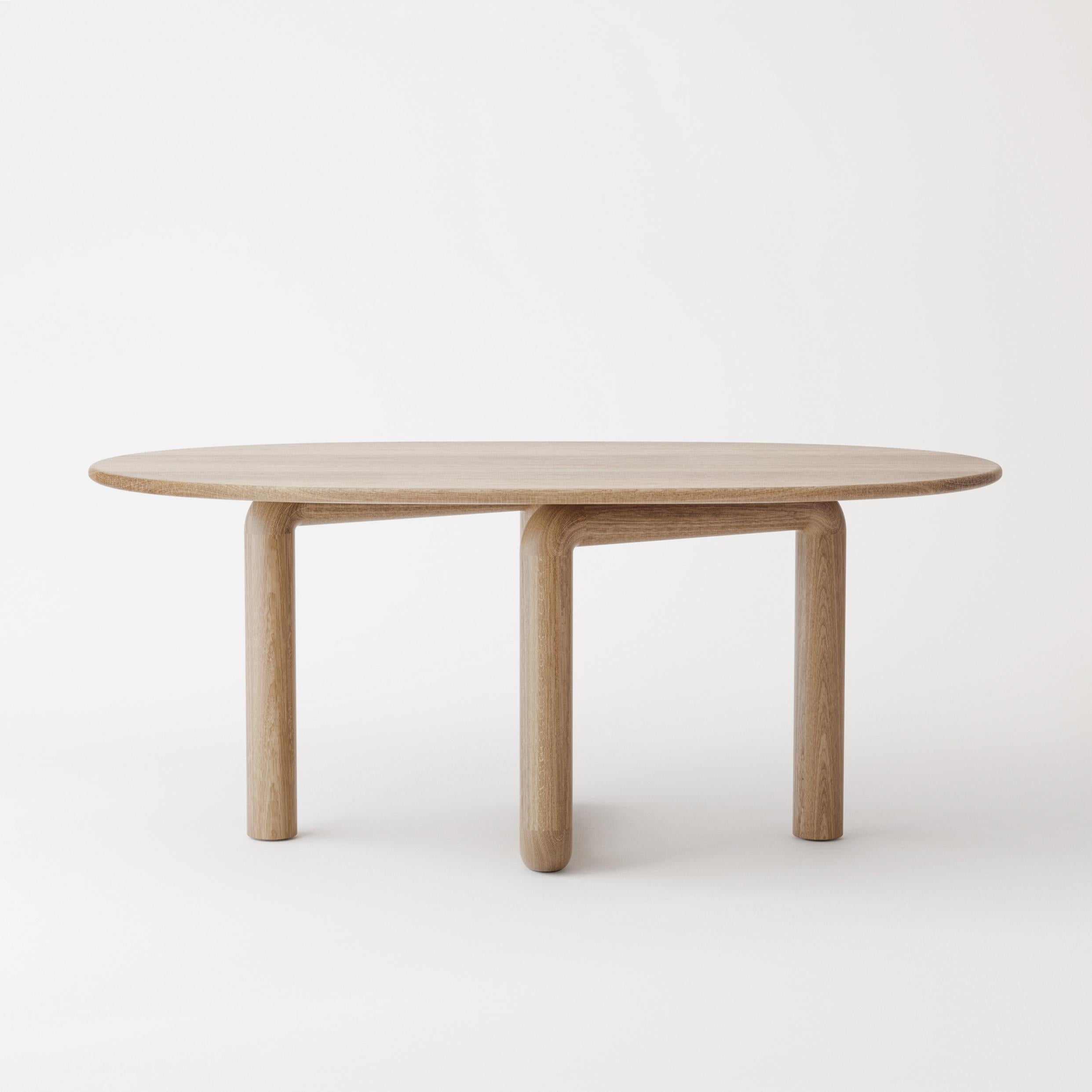 white oak oval dining table