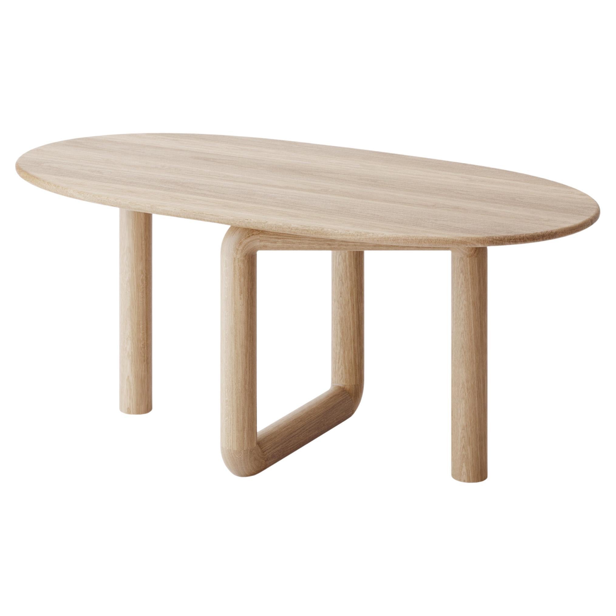 71-Inch Oval White Oak Dining Table with Sculptural Base, Customizable For  Sale at 1stDibs | white oak oval dining table, white oak oval table, oval  white oak table