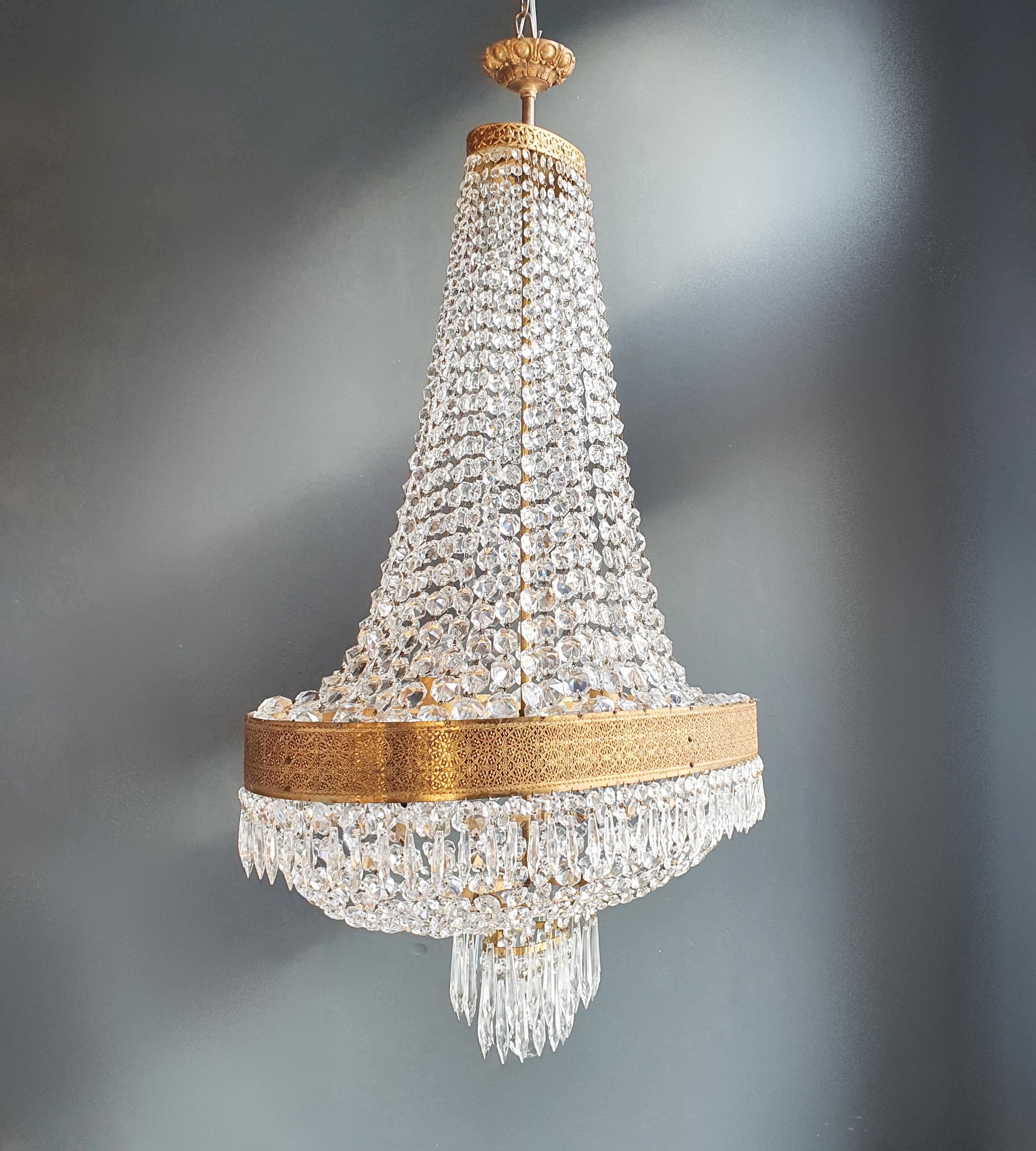Oval Montgolfiè Empire Sac a Pearl Chandelier Crystal Lustre Ceiling Antique 3