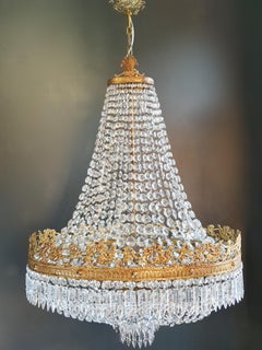 Oval Montgolfiè Empire Sac a Pearl Chandelier Crystal Lustre Ceiling Antique