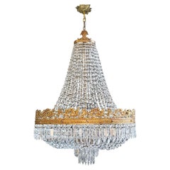 Oval Montgolfiè Empire Sac a Pearl Chandelier Crystal Lustre Ceiling Antique
