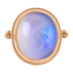 OUROBOROS Oval Moonstone 18 Karat Yellow Gold Ring