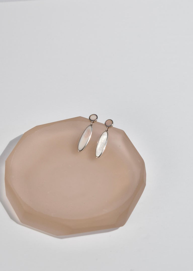 Oval Mother of Pearl Earrings