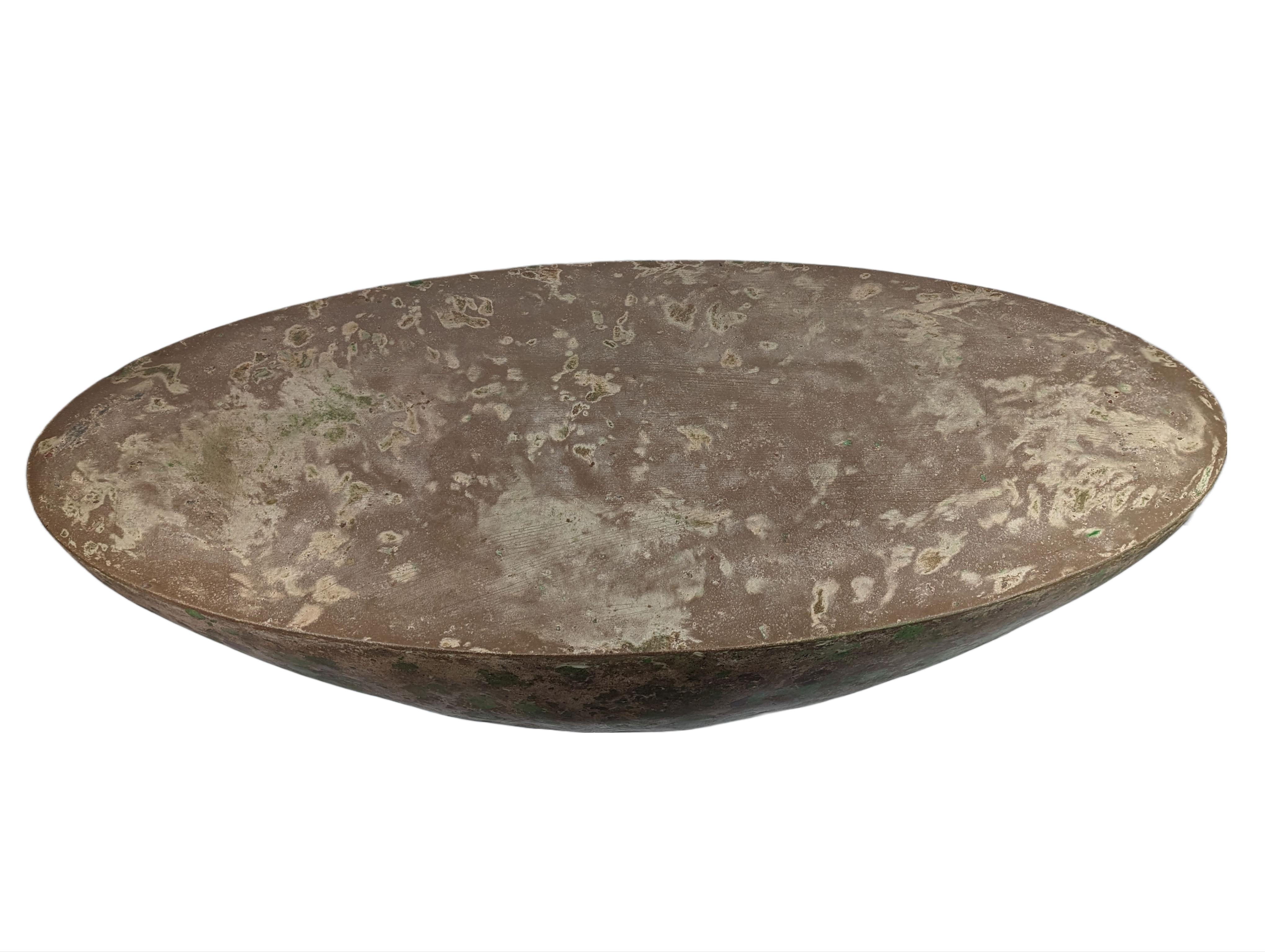 concrete oval coffee table