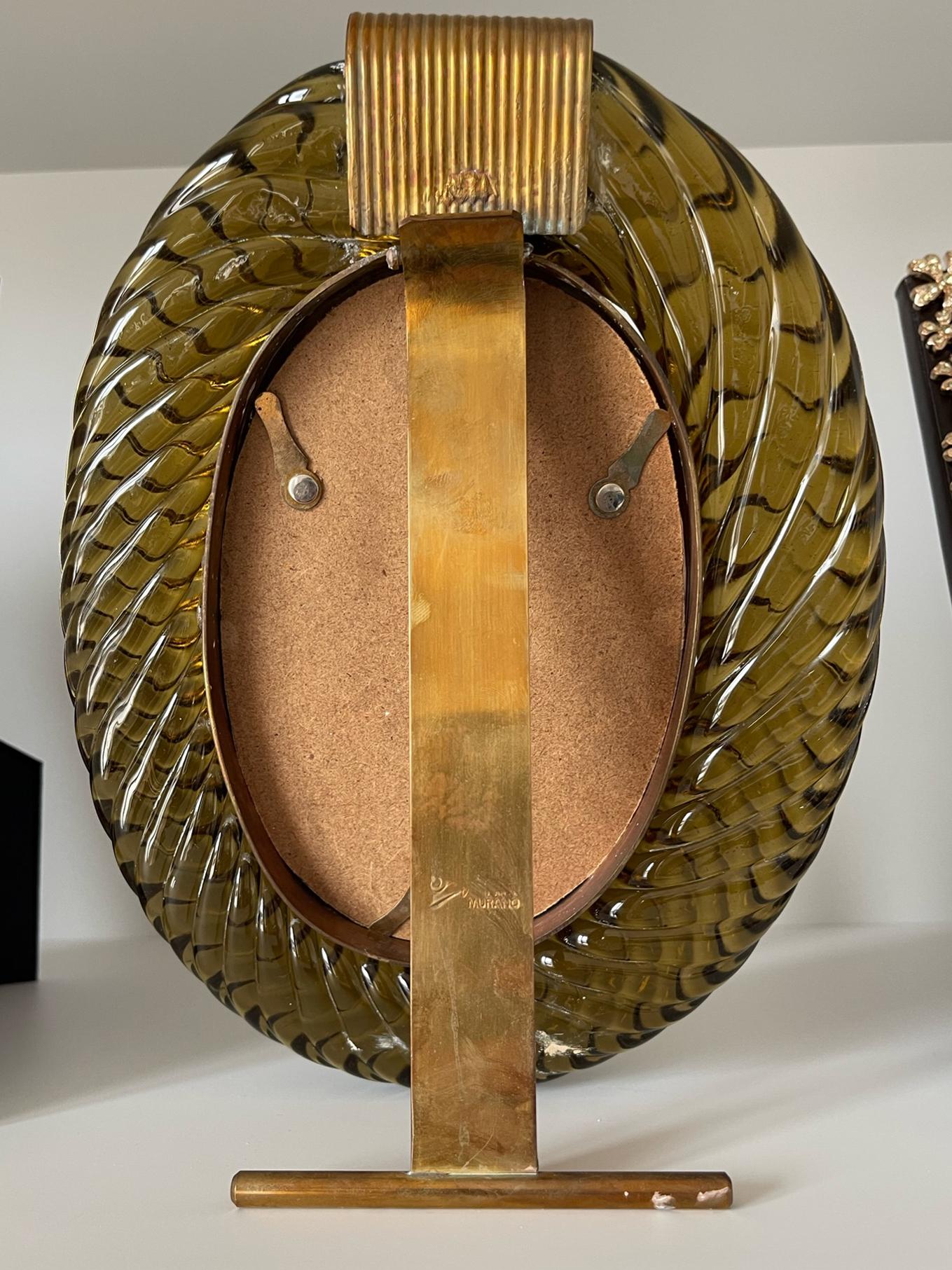 Ovaler Bilderrahmen aus Muranoglas von Barovier & Toso 1950er Jahre Italien im Zustand „Gut“ in Glasgow, GB