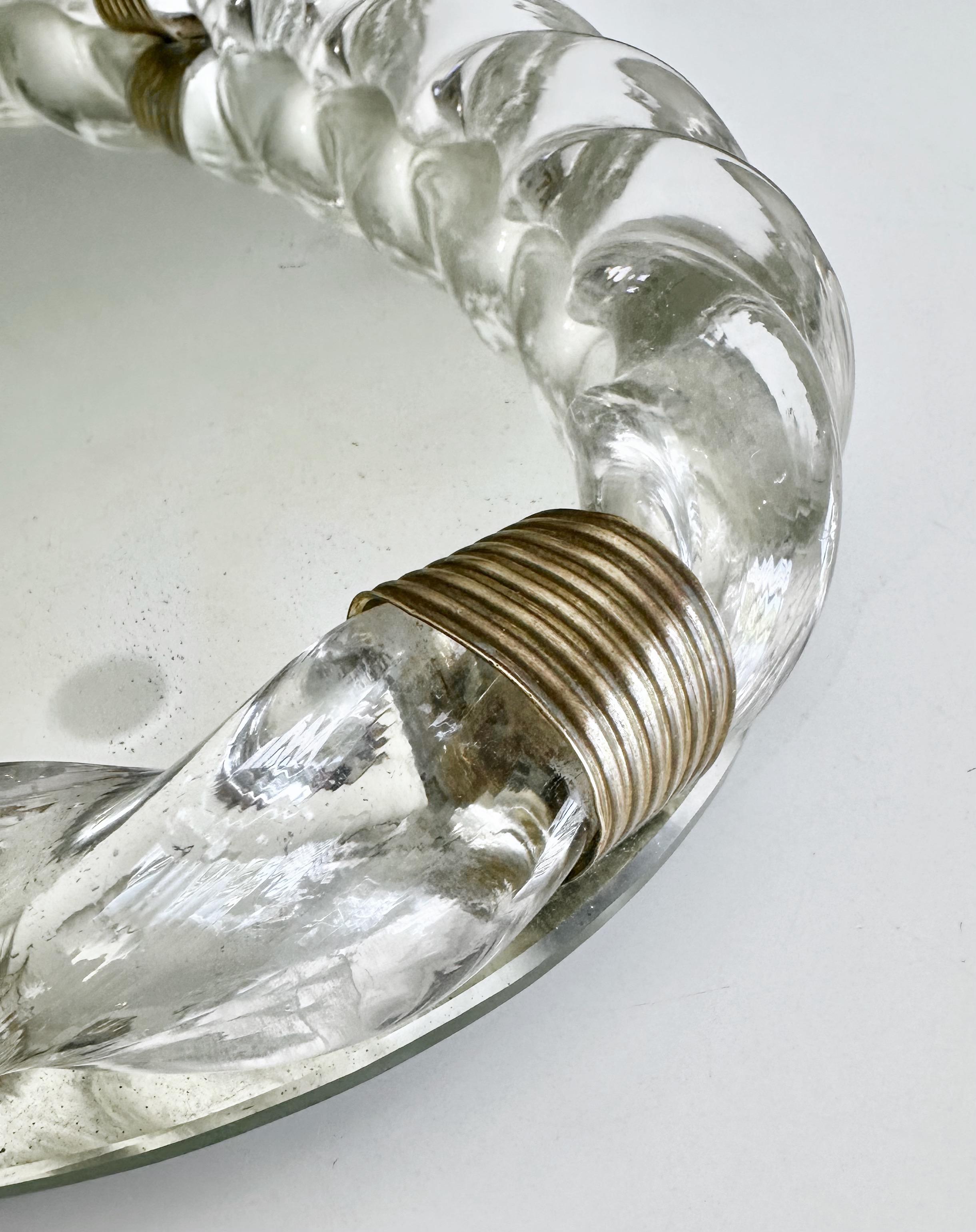 Oval Murano Glass Twisted Rope Vanity Tray Italian For Sale 5