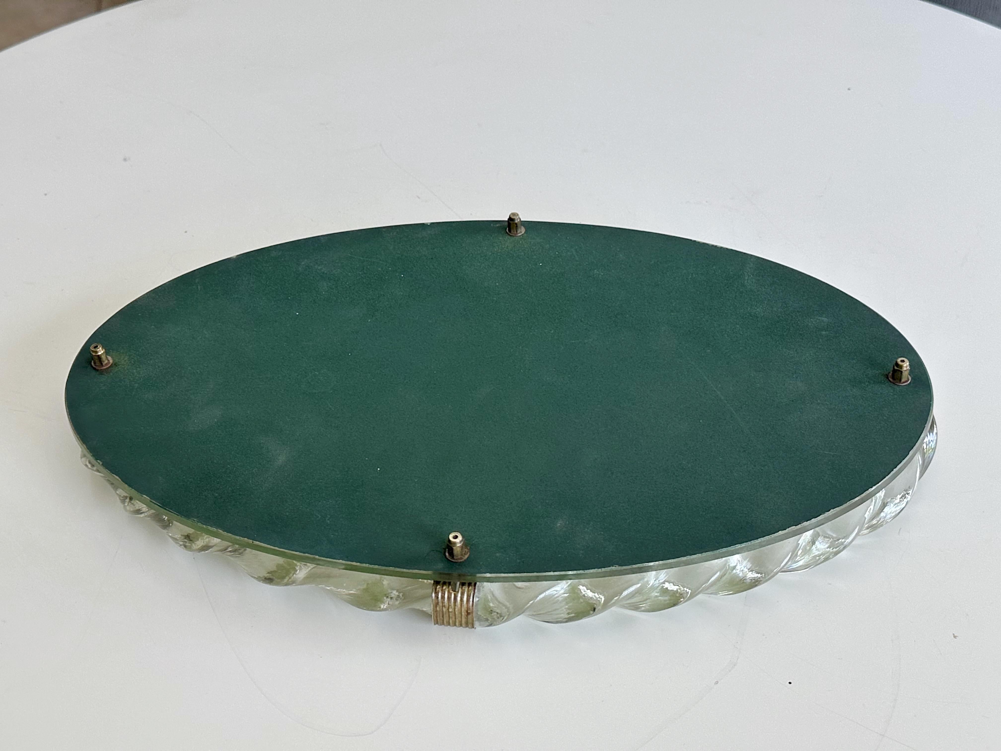 Oval Murano Glass Twisted Rope Vanity Tray Italian For Sale 10