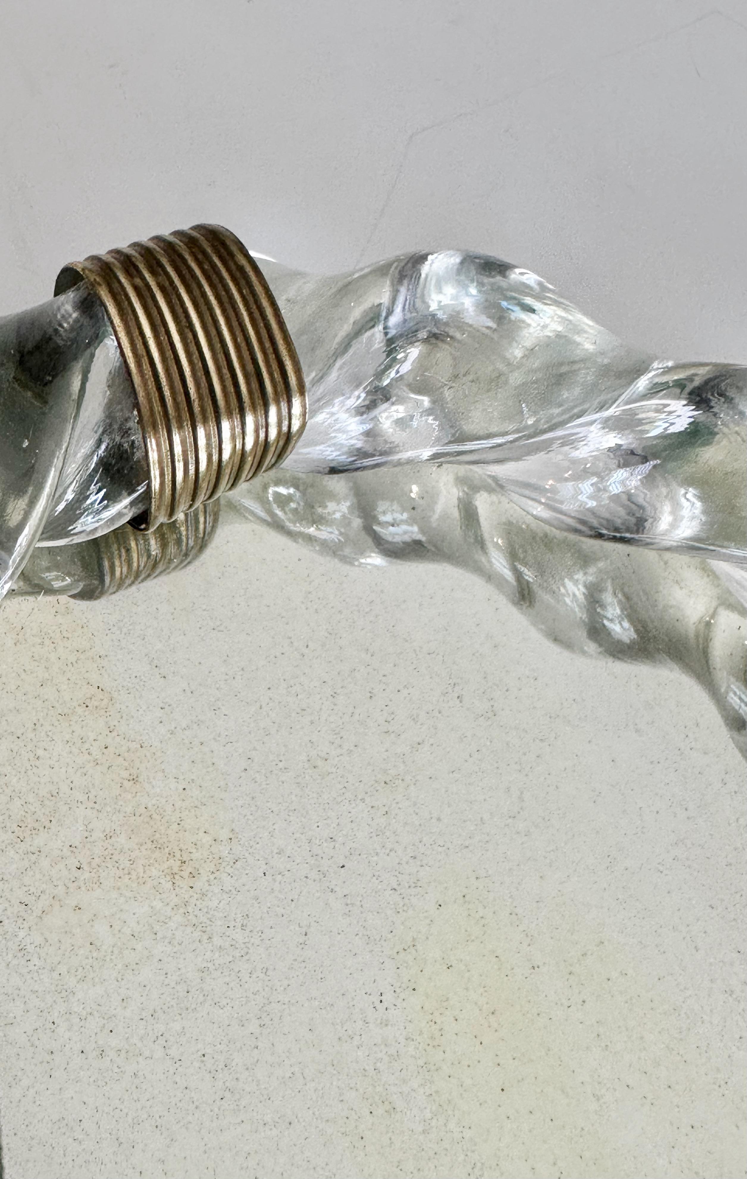Oval Murano Glass Twisted Rope Vanity Tray Italian For Sale 3