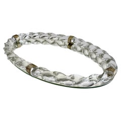 Oval Murano Glass Twisted Rope Vanity Tray Italian