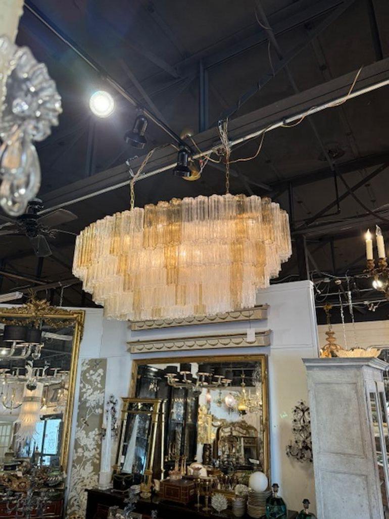 Lustre ovale Murano Tronchi Bon état - En vente à Dallas, TX
