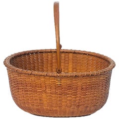 Oval Nantucket Lightship Basket with Original Label