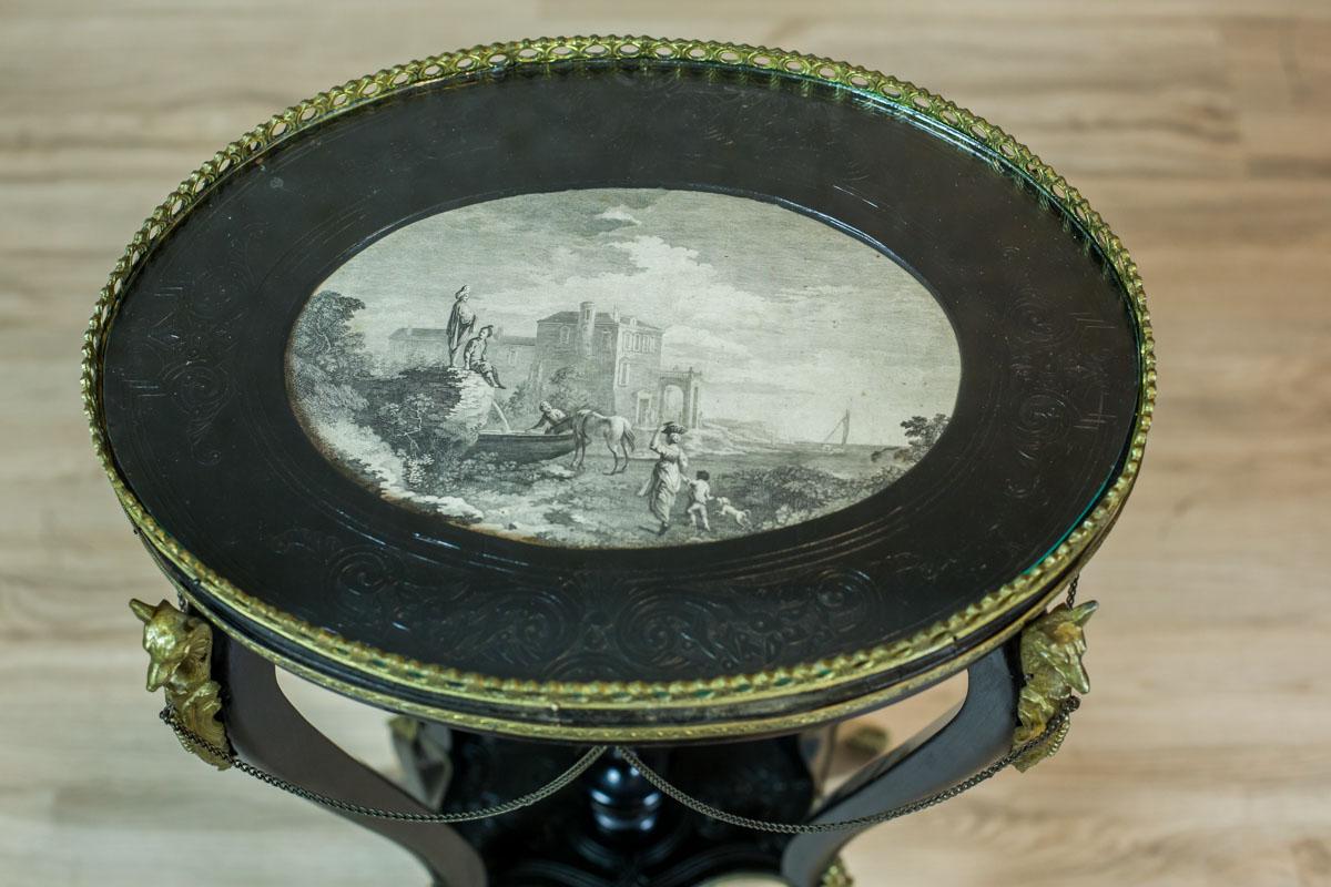 Ovaler Tisch im Stil Napoleons III., um 1850 im Zustand „Gut“ im Angebot in Opole, PL