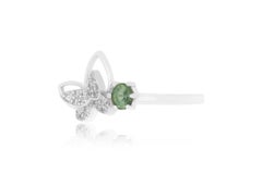 Oval Natural Color Changing Alexandrite and Diamond Butterfly Ring