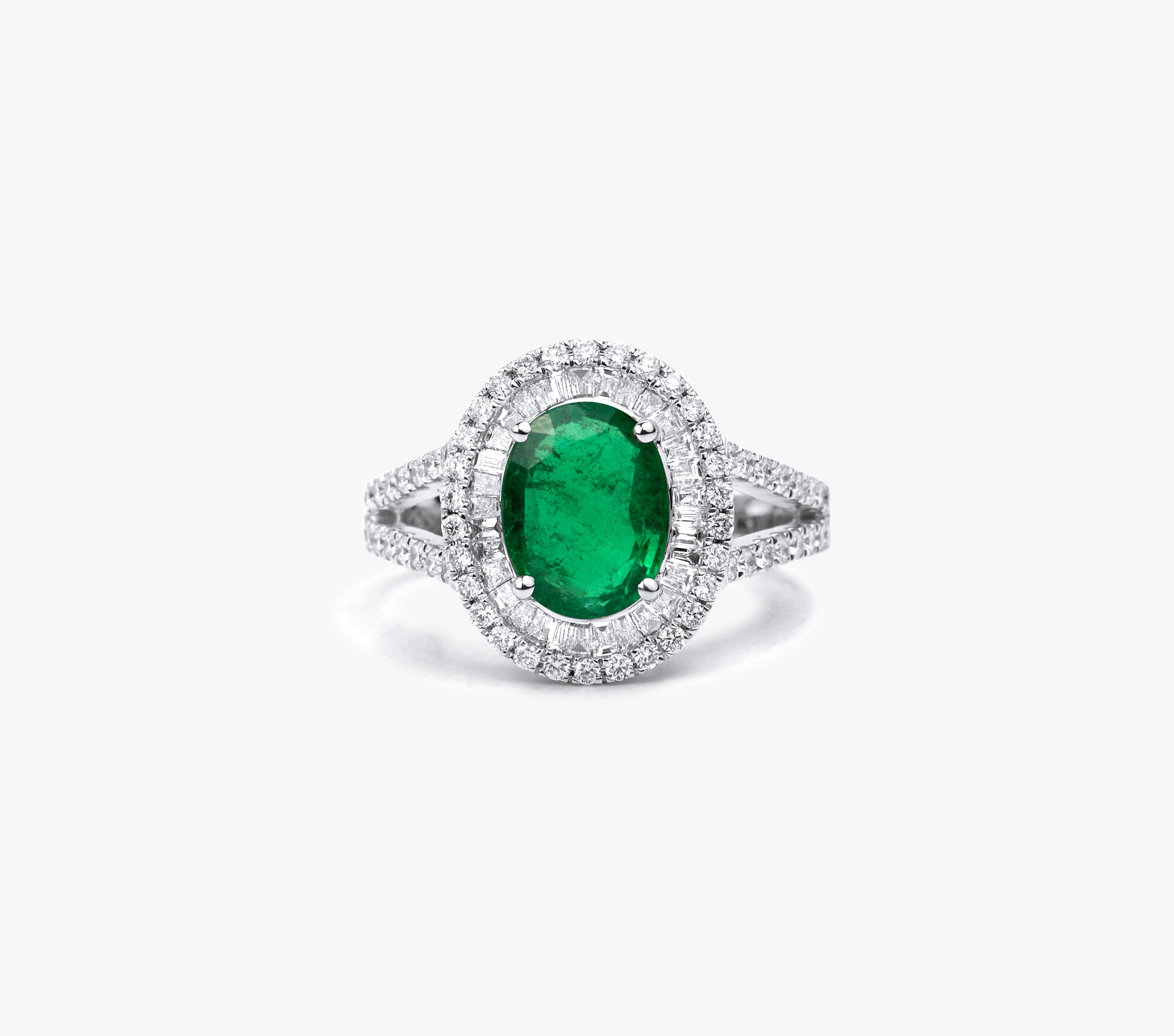 Oval Natural Emerald Diamond Double Halo Cocktail Engagement Ring 18k White Gold

Available in 18k white gold.

Same design can be made also with other custom gemstones per request.

Product details:

- Solid gold

- Diamond - approx. 0.83 carat

-