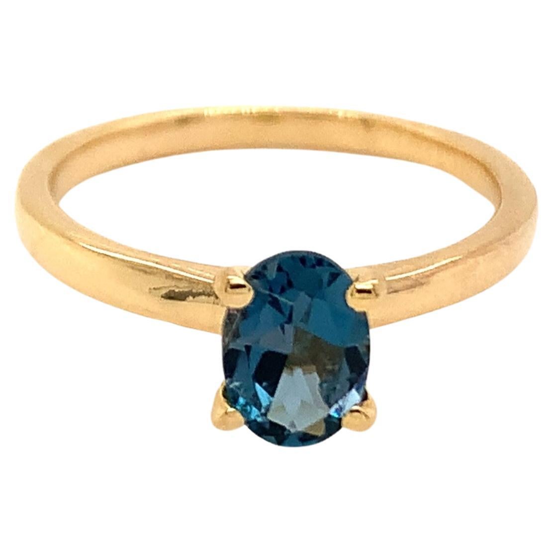 Oval Natural And Yellow Gold Over Sterling Silver Ring For