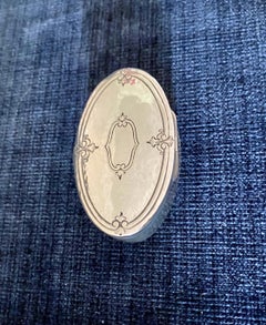 Oval Neoclassical Sterling Silver Snuff Box