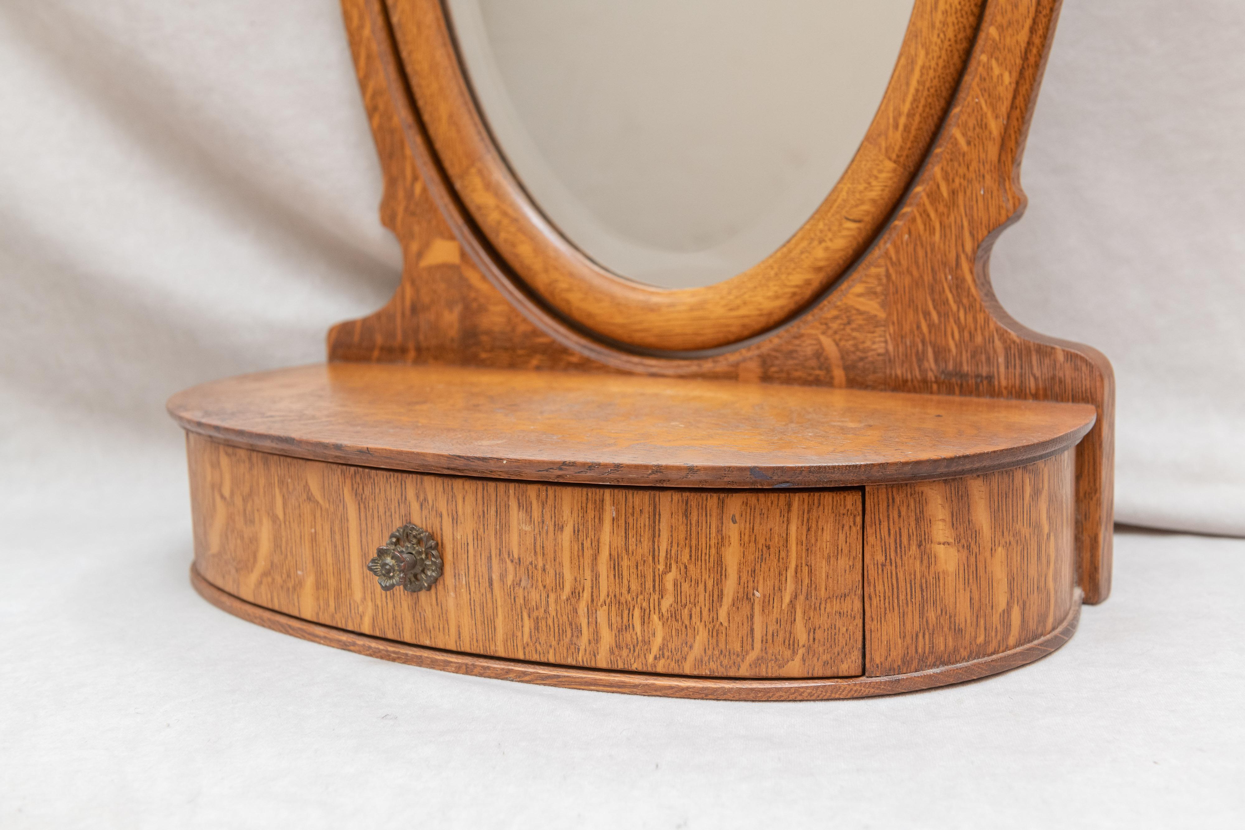 We have had this unusual and sweet little piece for a few months trying to find a place for it in our own home. That is how much we like it. It is a complete piece of furniture and did not come off of any larger structure such as a shaving stand.